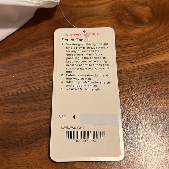 NWT: Lululemon sculpt tank - Picture 3 of 3